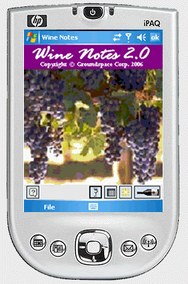 HP iPAQ showing Wine Notes